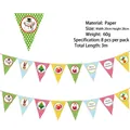 Detail view of colorful Christmas triangular paper banner with holiday patterns - 8 Pieces/Pack (SD Banner-003)