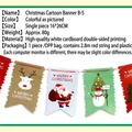 Festose bandierine di Natale in carta con disegni di renna Babbo Natale e pupazzo di neve - Stile Saluti Festivi (B5)