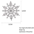 Silber glitzernde Schneeflocken Deko, 12 cm Kunststoff DIY Anhänger für Weihnachten - 3er-Set / Silber