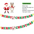 Detail of paper Merry Christmas banner showing material size and 3m length specifications - Letter Banner / Eighteen Pieces