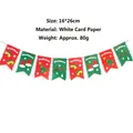 Christmas paper bunting banner with cartoon motifs for holiday party decor layout - B1-Red And Green Swallowtail Flag Style