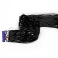Hoogwaardige zwarte 18cm klatergoud franje gordijn voor feest en kerstversiering - Glimmende franjegordijn / 1m*18cm / Zwart