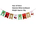Colorful Christmas paper banner flags featuring Santa, Snowman and Reindeer motifs - B3-Classic Characters Combo Style