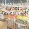 Festive Christmas cartoon paper banner garland MERRY CHRISTMAS 16x21cm size 3m long - B9-Red And Green Mix And Match Style