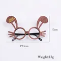 Sparkling rose gold rabbit party glasses frame prop for Christmas, 19.5cm x 12cm size - Rabbit Ears Camel