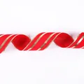 Cinta navideña de terciopelo rojo de 10 m con elegantes rayas doradas brillantes - 10m Cinta Terciopelo Rojo Borde Dorado / Rojo/Dorado
