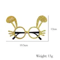 Glittery gold rabbit ear decorative party glasses frame with 19.5cm width and 13g weight - Rabbit Ears Gold