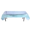 Light blue shiny disposable aluminum foil tablecloth for party decoration 1M x 2.7M - 1M*2.7M / Blue