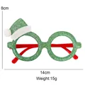 Green glitter Christmas novelty glasses with Santa hat detail and dimensions 14x8cm - Christmas Hat Glasses / Green