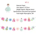 Striscione ghirlanda fiori ballerina principessa cartone animato per festa compleanno - Stile principessa ballerina (KT-2)