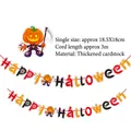 Halloween pumpkin bunting banner with Happy Halloween letters and product specifications - Happy Halloween Letters Style (zw-10)