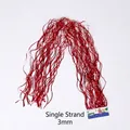 Rideau de guirlandes en feuille métallique rouge 3mm pour décor de fond de fête - Largeur de Frange 3mm (Chu Li Yu Si) / Pack de 10 brins / Rouge