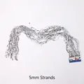 Rideau à franges en aluminium argenté brillant pour les décors de fête et d'anniversaire - Largeur de Frange 5mm (Chu Li Yu Si) / Pack de 10 brins / Argenté
