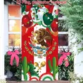 Bandera decorativa grande del día de la independencia de México en poliéster resistente - Estilo 1 (Diseño Escudo de México) / 90x180cm