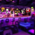 Cartoon Halloween banner featuring vampire, witch, and zombie characters for party decoration - 7 Cartoon Character Combination (WZ-5)