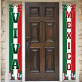 Mexikanische Unabhängigkeitstag Dekobanner für die Veranda Viva Mexico Türdekoration - Klassischer Flaggenstil (DLRMD041) / 180x30cm