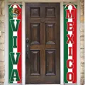 Viva Mexiko Türbanner hängen an einer Haustür zur Dekoration des Unabhängigkeitstags - VIVA MEXICO Stil (DLRMD042) / 180x30cm