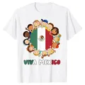 Viva Mexico Independence Day patriotic graphic t-shirt with cartoon kids design - White