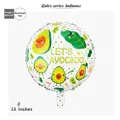 18-Zoll runder Avocado-Folienballon mit süßen Cartoon-Prints und dekorativer Beschriftung - Avocado / 18 Zoll