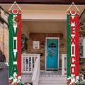 Ζωντανά πανό για τον εορτασμό της Ημέρας Ανεξαρτησίας του Μεξικού με κείμενο Viva Mexico - Φόντο Κόκκινο Τούβλο Μπλε Πόρτα (DLRMD050) / 180x30cm