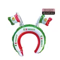 Inflatable Mexico flag themed balloon headband for festive national day decorations - Double Flag Headpiece / Pack of 50