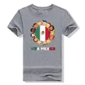Grijs T-shirt met korte mouwen met Viva Mexico-afbeelding, kinderen en de nationale vlag - XS / Tops / Grijs