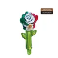 Folieballon in roosvorm met Mexicaanse vlag, 18x38 cm, decoratie voor Mexicaans themafeest - Rechte Steel Roos / Set van 50