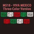 Bannière mexicaine tricolore avec motif ajouré Viva Mexico pour le Cinco de Mayo - Style Viva Mexico (MS18) / Rouge Blanc Vert Tricolore