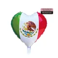 Hartvormige 18-inch folieballon met de Mexicaanse vlag voor feestelijke decoratie - Hart Bal / Set van 50