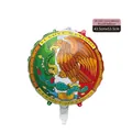 Palloncino in alluminio rotondo da 18 pollici tema Messico con emblema dell'aquila - Palloncino Tondo I Love Mexico / Confezione da 50
