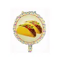 Festlicher 18-Zoll Folienballon mit mexikanischem Taco-Design und bunten Punkten - Taco Cartoon