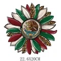 Adesivo termotrasferibile girasole Giorno Indipendenza Messico 22,6x20cm vestiti - Girasole Emblema Messicano (DH2240) / 22.6x20cm