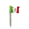 Palloncino in alluminio a mano bandiera messicana per festa nazionale decoro 32x61cm - Bandiera a Mano Lunga / Confezione da 50