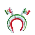 Cerchietto gonfiabile con bandiere del Messico per decorazione festa nazionale, 28x29,5cm - Copricapo con Doppia Bandiera / Confezione da 50