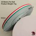 Ruban rayé rouge blanc vert de 0,6 cm de large pour médailles et travaux manuels de drapeaux - Largeur 0.6cm Rayures Rouges Blanches Vertes / 50m/Rouleau
