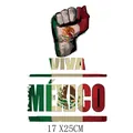 Vibrant Viva Mexico fist heat transfer patch for DIY clothing decoration 17x25cm - Mexican Flag Fist (DH2237)