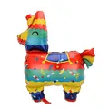 Lebhaft bunter Folienballon in Lama-Form für festliche Partydekoration auf weißem Grund - Mini Lama