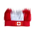 Kanada Flagge Fan Perücke Stirnband mit rot-weißem Kunstpelz für Sportveranstaltungen - Canada Style (Wig Only)