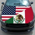 Housse de capot de voiture avec drapeaux Mexique et USA, édition commémorative 120x150cm - Style Commémoratif Épissé (YA0011) / 120*150CM