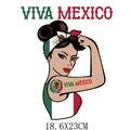 Viva Mexico Independence Day woman heat transfer vinyl sticker decal 18.6x23cm - Tribute to Classic Woman Style (DS1560)