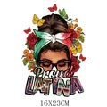 Proud Latina Mexican Independence Day heat transfer patch for clothing, size 16x23cm - Proud Latina Bun Hair Female (DH1905)