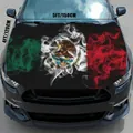Housse de capot de voiture drapeau mexicain motif fumée, variante taille 150x120cm. - Style de Drapeau Effet Fumée (YA0011) / 120*150CM