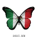 Vibrant Mexican flag butterfly design iron-on heat transfer for DIY clothing, 24x17.3cm - White Background Flag Butterfly Style (DS1561)