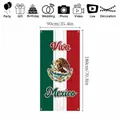 Banner verticale Giorno dell'Indipendenza Messico con testo Viva Mexico ed emblema aquila - Striscione Patchwork a Bandiera (XYMXGMF04032504) / 90x180cm