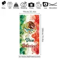 Striscione del Giorno dell'Indipendenza del Messico con testo Viva Mexico ed emblema - Striscione Sfumatura Acquerello (XYMXGMF04032505) / 90x180cm