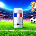 Schminkstick in Franse vlag kleuren voor voetbalfans in een voetbalstadion decor - Gezichtsbeschildering Voor Wk-fans - Frankrijk