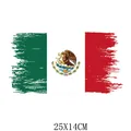 Distressed Mexico flag national emblem heat transfer sticker for clothing DIY 25x14cm size - Artistic Brushstroke Flag Style (DS1568)