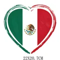 Heart-shaped Mexican flag heat transfer patch for clothing stickers, 22x20.7cm - Flag Heart Style (DS1571)