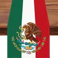 Banner festa indipendenza messicana con colori bandiera ed emblema aquila nazionale - Runner da Tavolo Decorativo (XYMXGZB04032514) / 35x180cm