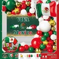Festive Mexican Independence Day balloon arch kit with red green white latex balloons - Mexico Independence Day Decor Balloon (MXGG-011) / 50 Pieces
